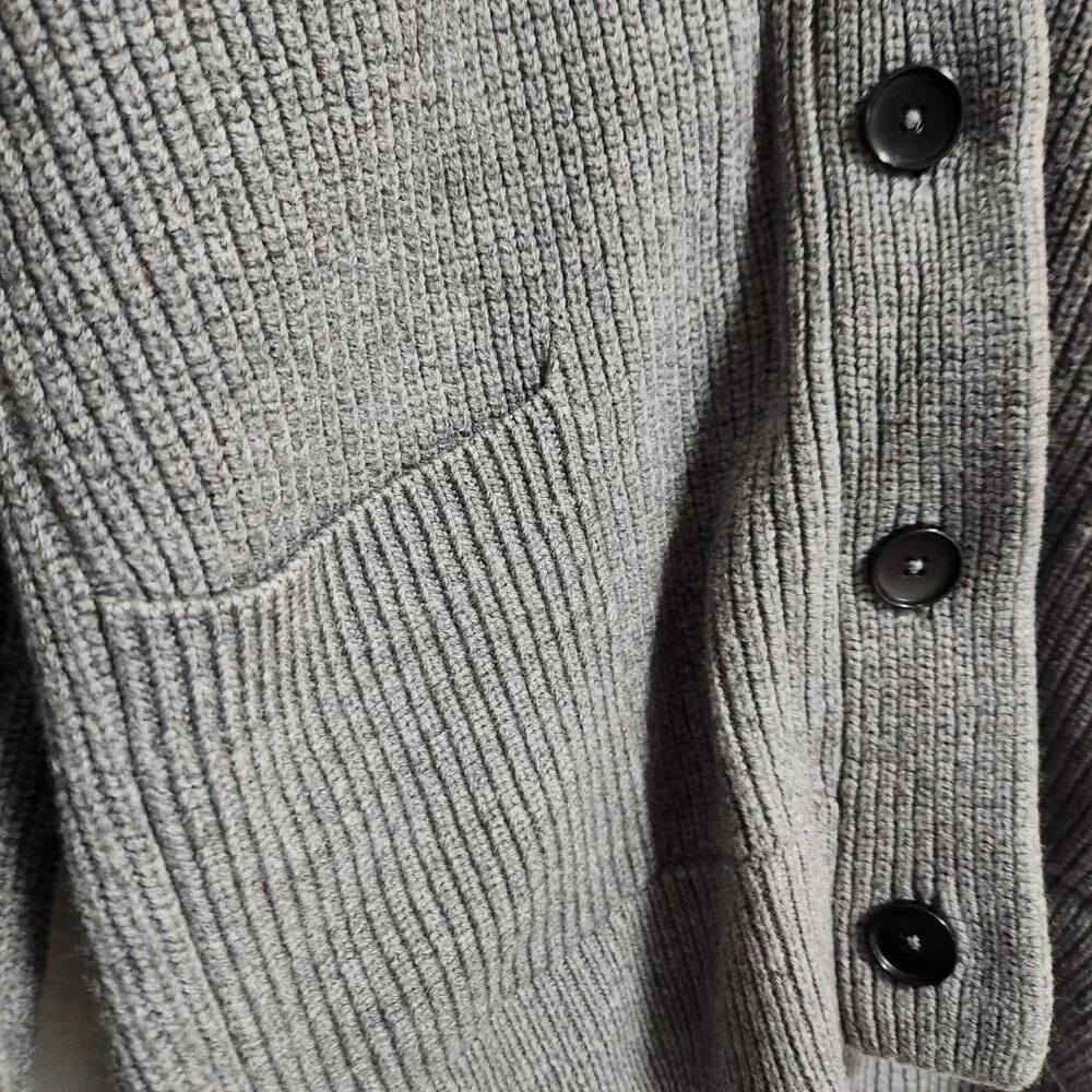 Everlane | Women's Gray Chunky Knit Cardigan Eclectic Grandpa Large - Picture 2 of 8